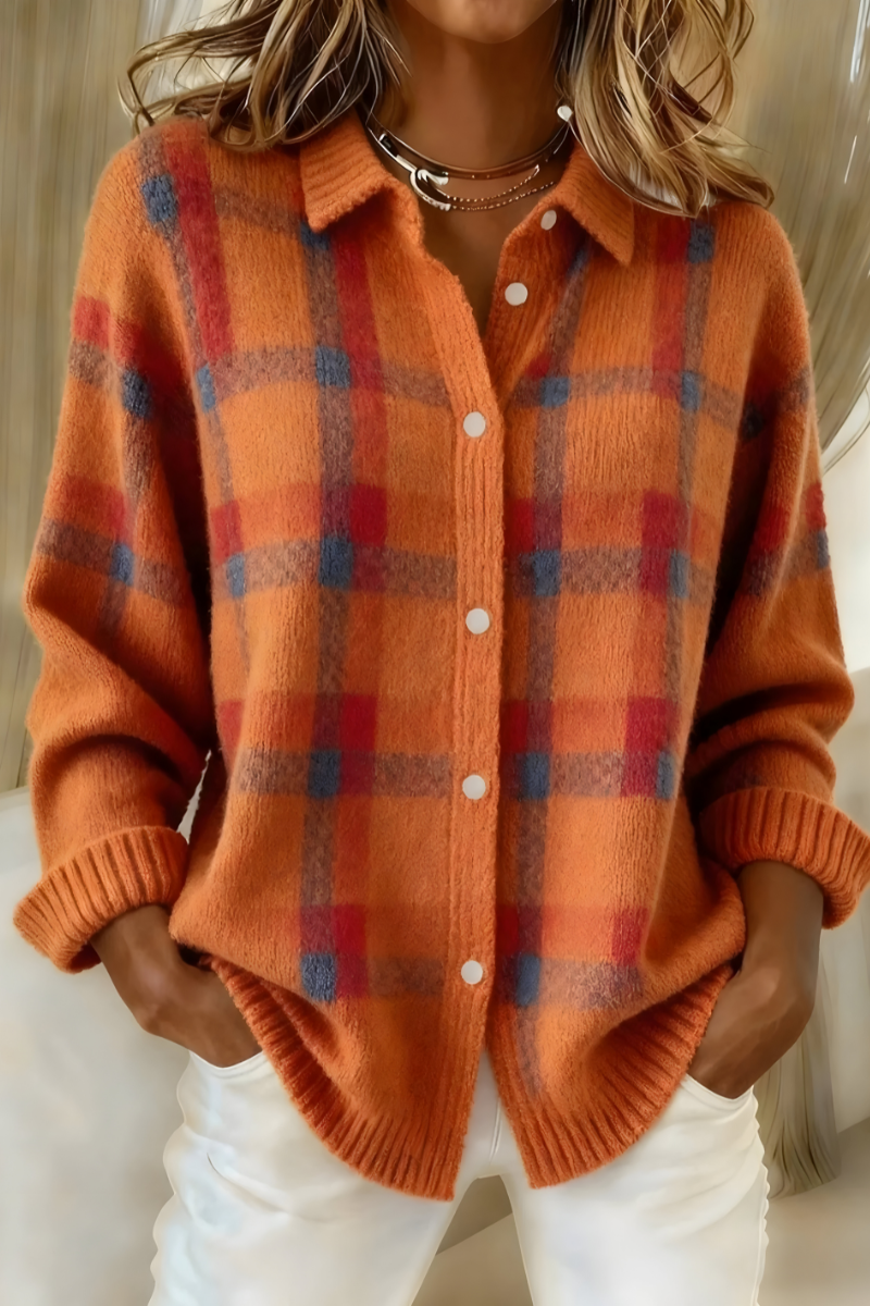 Sabrina™ | Veste en Maille à Carreaux