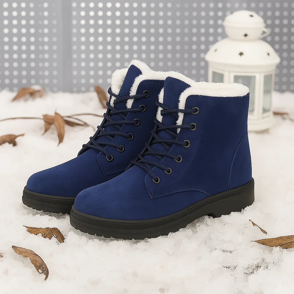 Rose - Bottes Neige Hiver Femmes Lacets