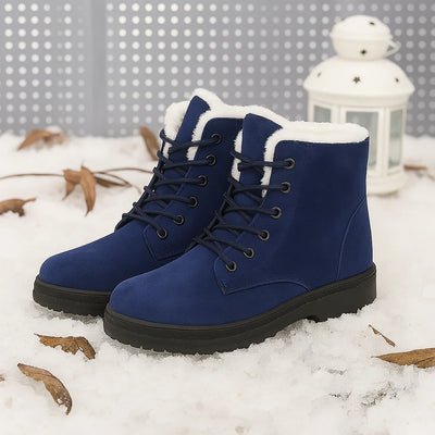 Rose - Bottes Neige Hiver Femmes Lacets