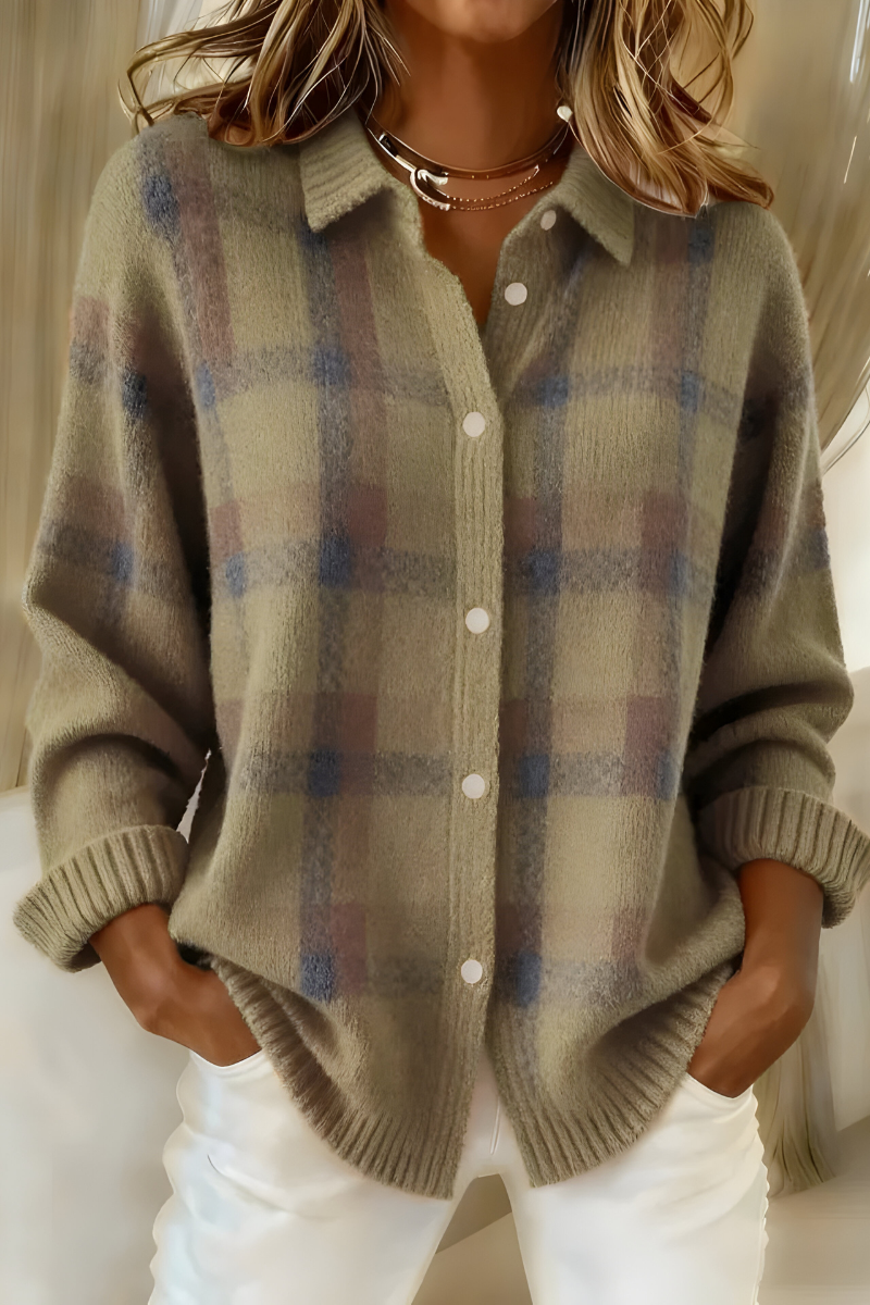 Sabrina™ | Veste en Maille à Carreaux
