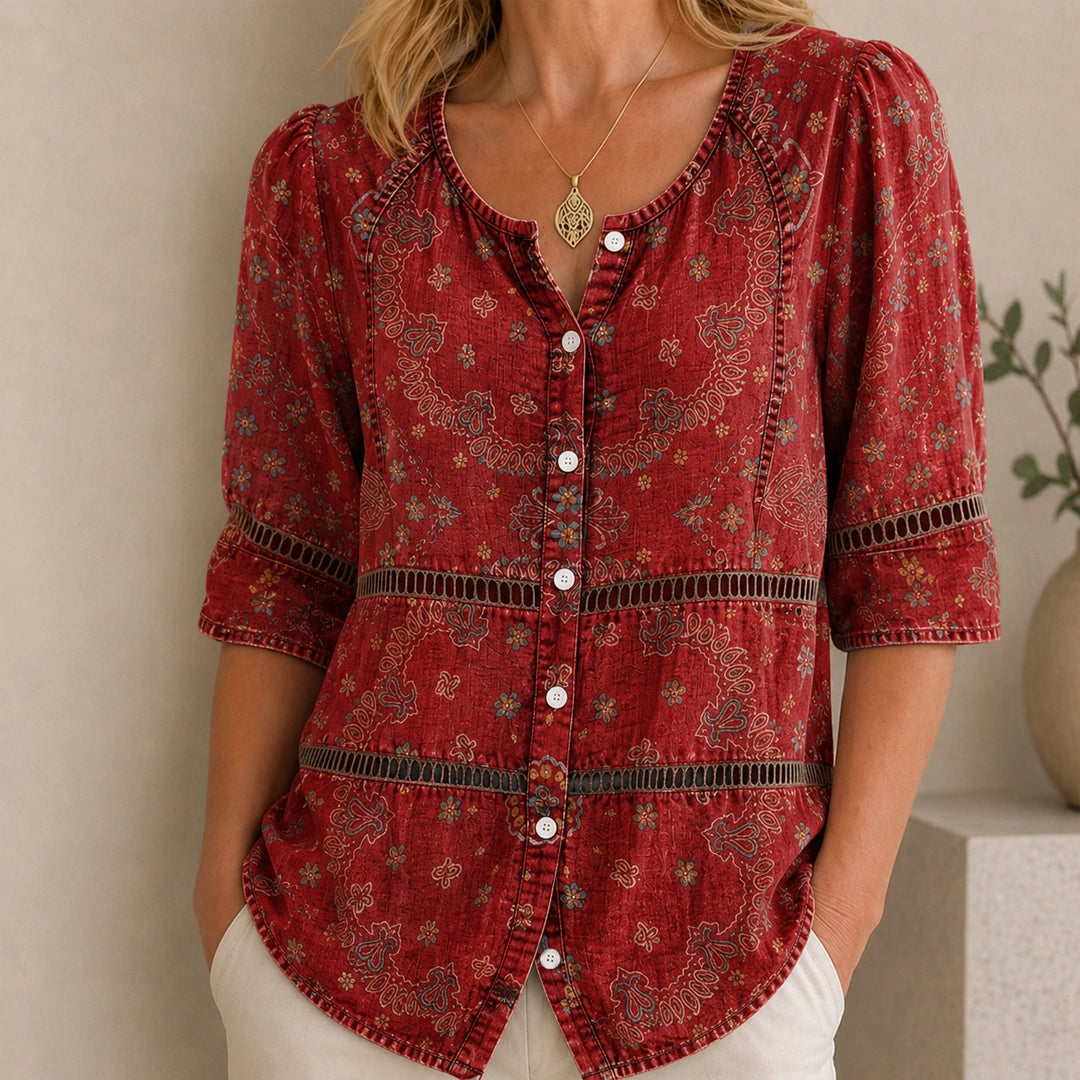 Blouse Inès Imprimé Vintage