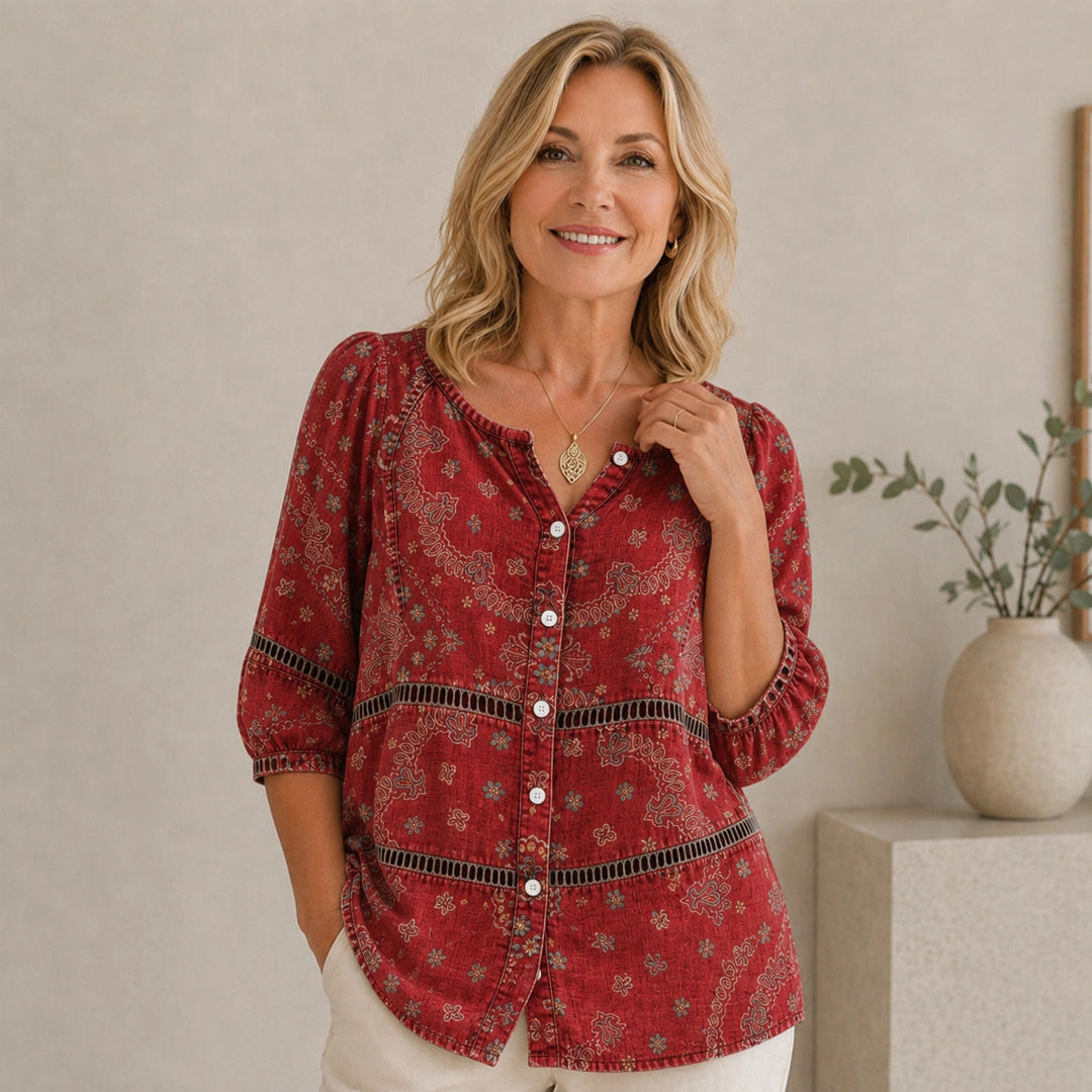 Blouse Inès Imprimé Vintage