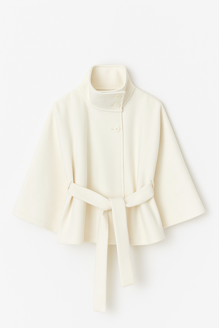 Chloe™ | Veste Cape à Col Montant avec Ceinture