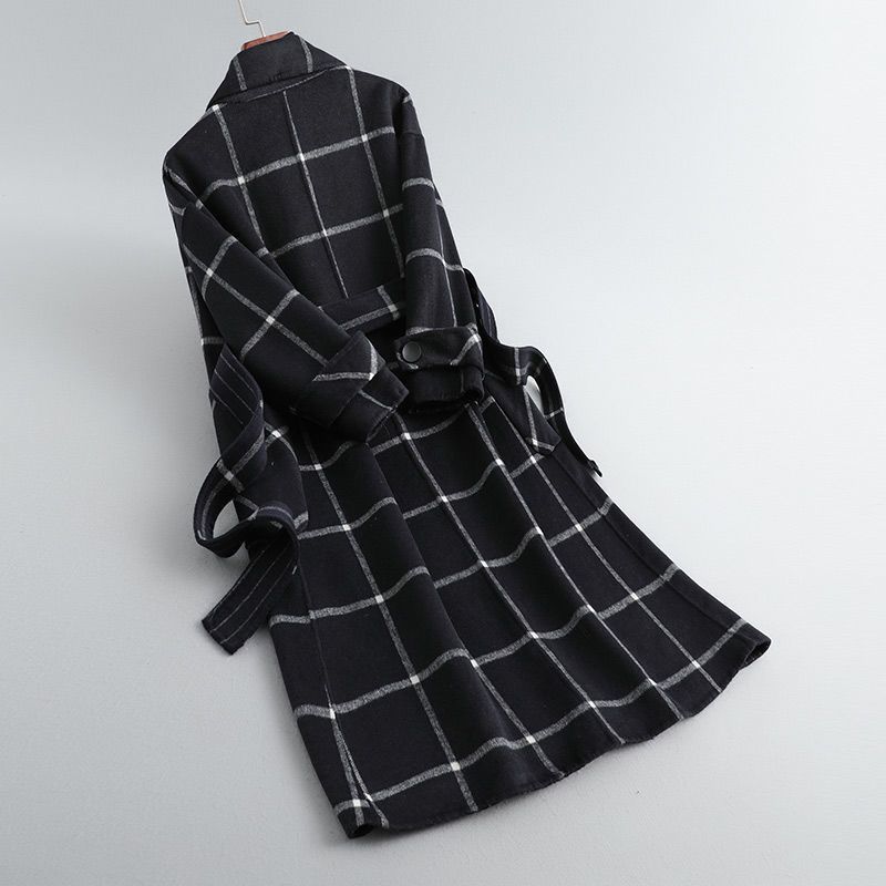 Selena™ | Manteau Élégant en Laine à Carreaux