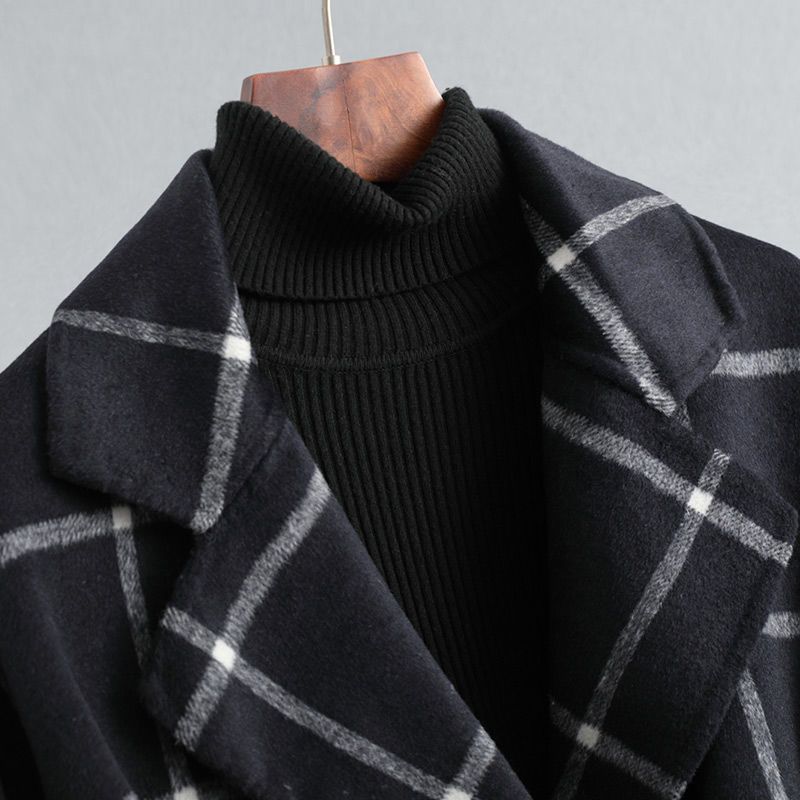 Selena™ | Manteau Élégant en Laine à Carreaux