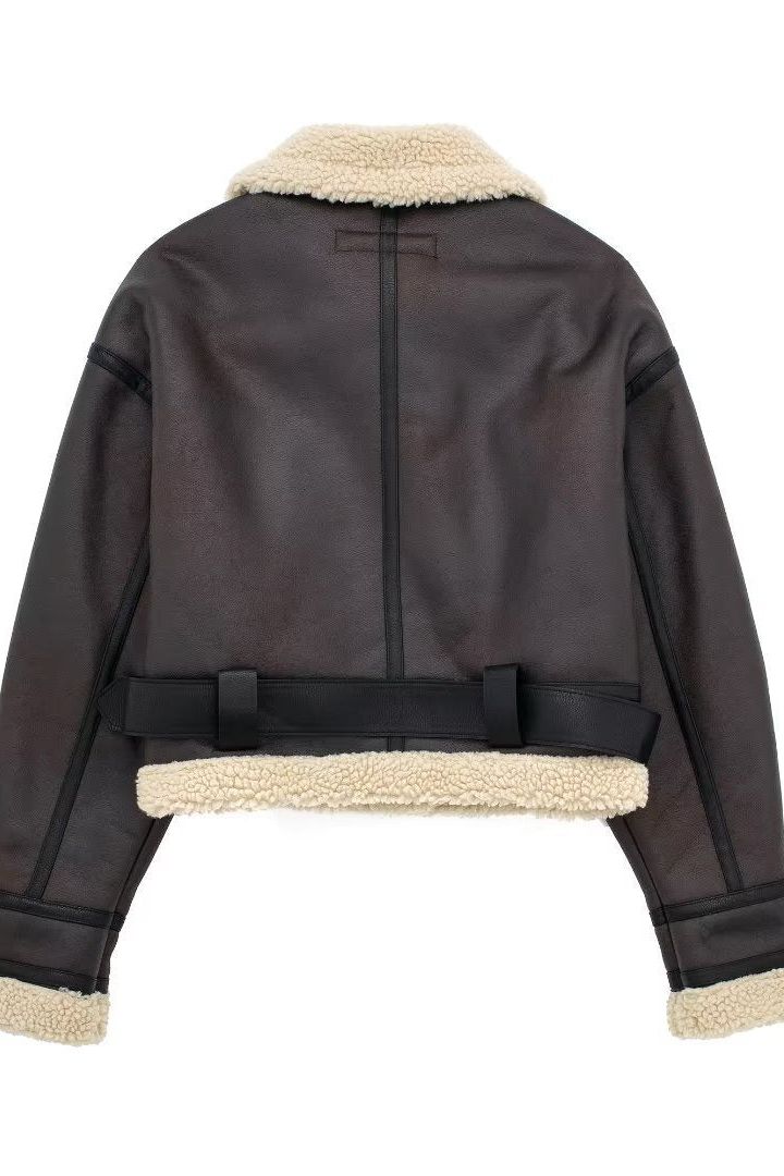 Nalani™  | Manteau en Cuir et Fourrure
