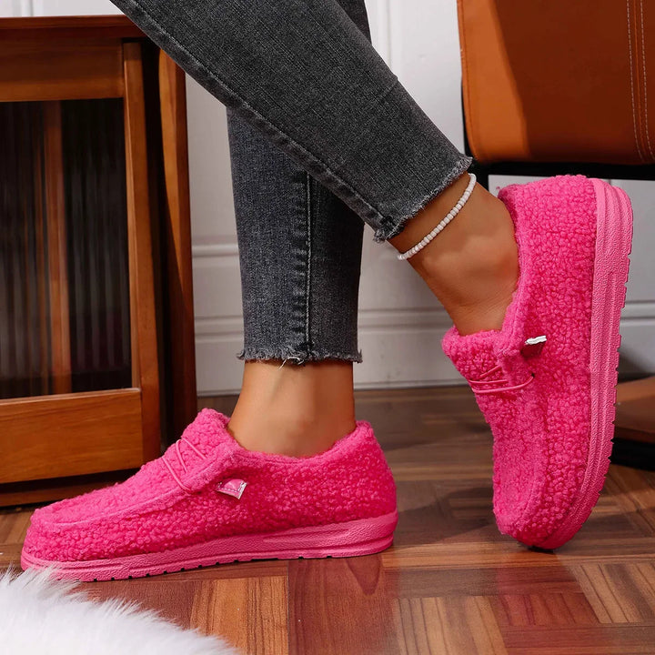 Women's Casual Cotton Slip-On Shoes Warm Flat Bottom Low-Top Loafers Fall New Style Comfortable Cozy Footwear round Toe