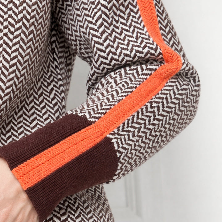 Lucía™ – Pull col à rayures contrastées