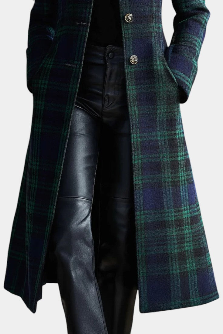 Alisha™ | Manteau Midi à Carreaux Bicolore