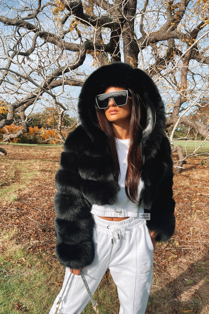 Yara™  | Manteau à Capuche en Fourrure