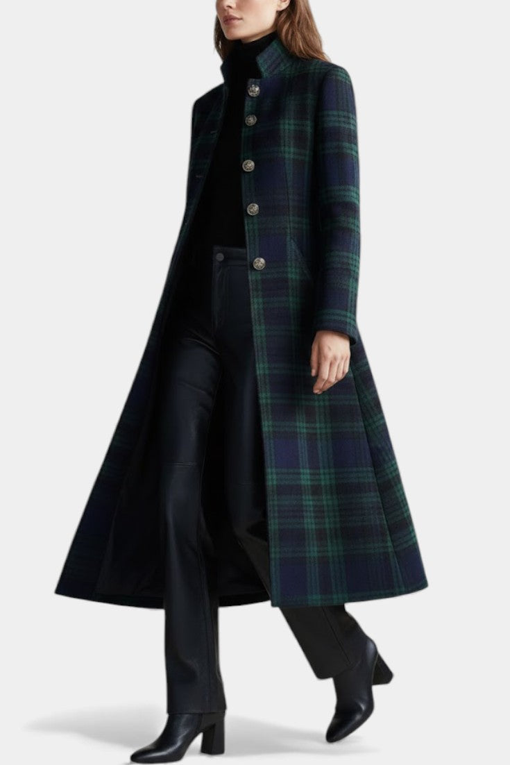 Alisha™ | Manteau Midi à Carreaux Bicolore