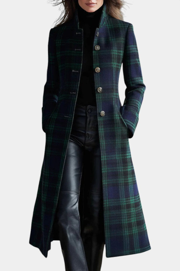 Alisha™ | Manteau Midi à Carreaux Bicolore