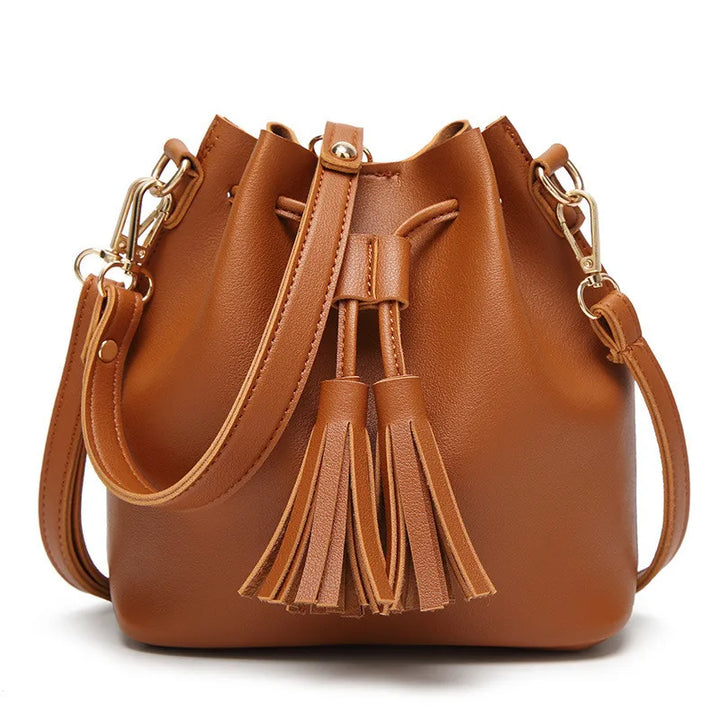 Sac seau à bandoulière en simili cuir souple