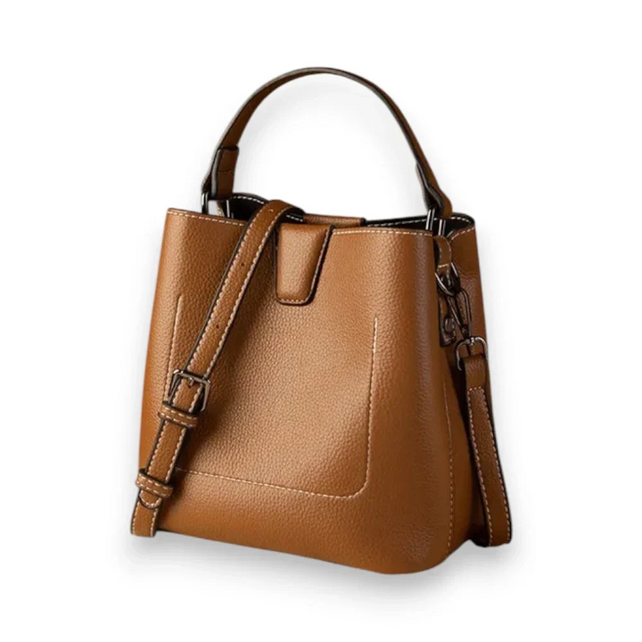 Sac seau simili cuir marron