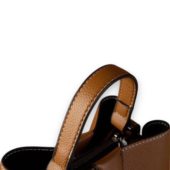 Sac seau simili cuir marron