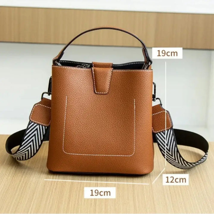 Sac seau simili cuir marron