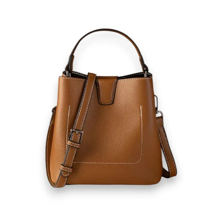 Sac seau simili cuir marron