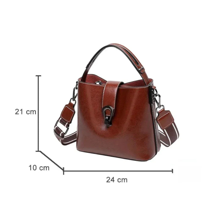 Sac seau femme en cuir ciré