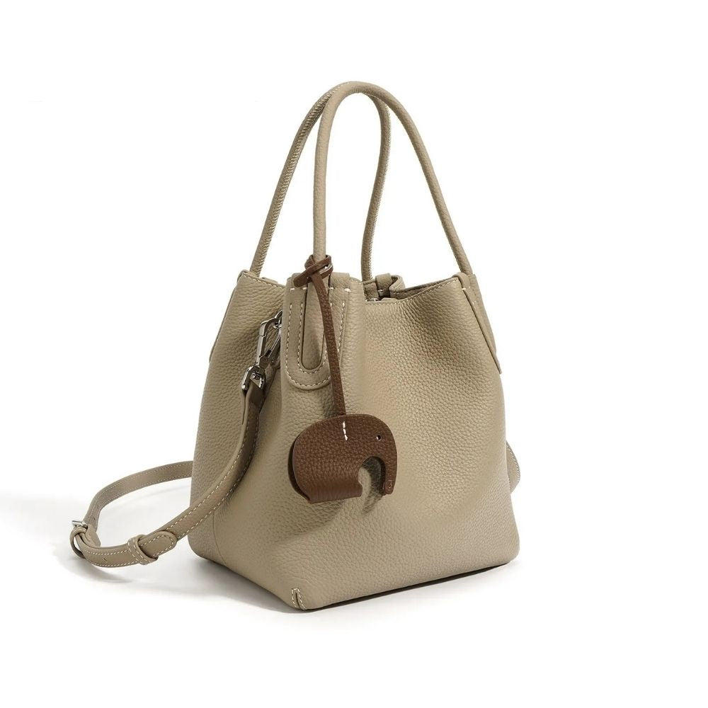 Sac seau femme en cuir véritable