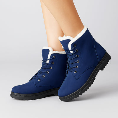 Rose - Bottes Neige Hiver Femmes Lacets